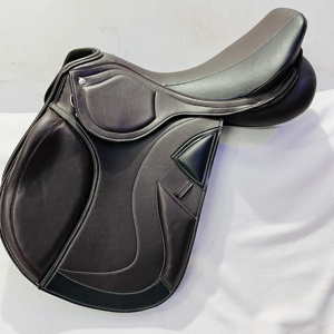 Sillín Inglés de Cuero Sintético PU Premium, Ligero, Resistente, Impermeable, Antioxidante, con Estructura de Plástico, para Salto y Uso General - Product Image 1