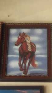Handcrafted Wooden Frame Large Size <b>Animal</b> <b>Running</b> Classical Brown Horse Race Art Handmade Oil Horse Painting For Home Decor - Product Image 3