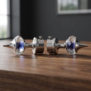 Modern Glam Crystal Finials with Chrome Base for <b>Curtain</b> Rods - Product Image 5