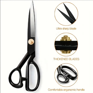 Ciseaux professionnels en acier inoxydable, lame tranchante, pour droitiers, manche long, poignée en plastique, outils de soin - Product Image 3