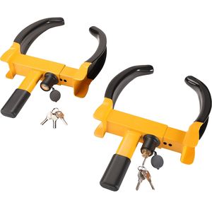 Set di 2 Lucchetti Universali Antifurto per Ruote, Robusti Fermaruote in Acciaio per Rimorchi e Moto - Product Image 1