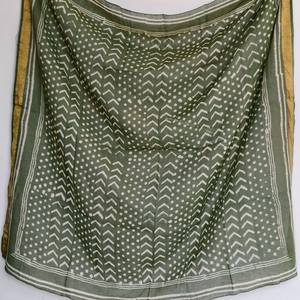 Foulard carré ethnique floral en coton fait main, imprimé au bloc, ensemble cravate et tour de cou, doux pour la peau, cadeau d'été, Saint-Valentin - Product Image 5