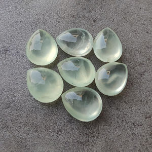 Piedra Preciosa Natural de Prehnita en Forma de Lágrima, Calibrada, Verde, Suelta, para Joyería, Disponible en Todos los Tamaños - Product Image 3