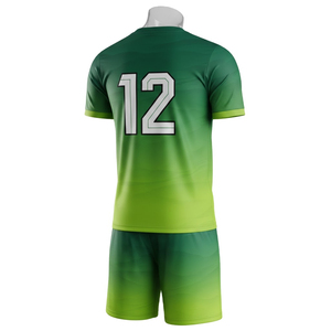 Ensemble de maillots de football américain et de soccer sur mesure, sublimation, 100% polyester, respirant, vert, tenue d'équipe, grandes tailles - Product Image 2