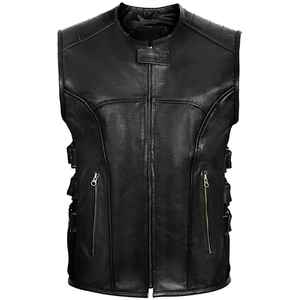 Gilet en cuir de luxe au design raffiné, nouveau style, veste de motard en cuir, en vente en ligne 2026. - Product Image 1