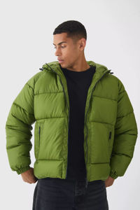 High Demand <b>Men's</b> Olive Green Puffer <b>Jacket</b> Lightweight Hooded Winter Coat Windproof & Insulated <b>Warm</b> Outerwear <b>Men's</b> <b>Jackets</b> - Product Image 4