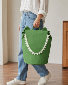 Bolsa de Almacenamiento de Lona de Algodón Orgánico GOTS con Diseño de Cocodrilo, 390 GSM, Organizador de Juguetes para Habitación Infantil, Logotipo Personalizado, Fabricante OEM, Exportador al por Mayor - Product Image 6