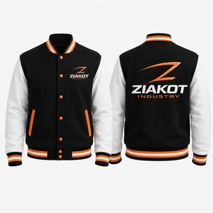 Veste universitaire ZIAKOT pour homme, noire, rose, violette, avec logo Z imprimé par transfert thermique, vêtement décontracté pour l'automne et l'hiver - Product Image 2