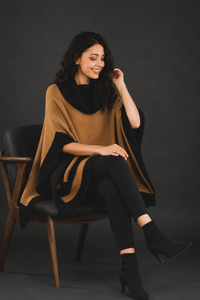 Poncho en tricot acrylique pour femme, coupe ample personnalisée, châle en maille d'automne, extensible dans les quatre sens, respirant et léger pour le cyclisme - Product Image 3