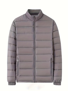 Men's Polyester <b>Jacket</b> Vintage Lightweight <b>Quilted</b> Breathable Windproof Winter Warm Zip up Hooded Coat Letter <b>Pattern</b> - Product Image 4