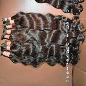Cabello a Granel Ondulado Natural Color Natural Cabello Virgen de Templo de un Solo Donante Sin Procesar Sin Enredos Paquetes de Cabello - Product Image 2