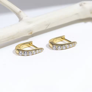 High Quality Lab Created Diamond Stud <b>Earrings</b> 14K Gold Setting Elegant Sparkling Jewelry Women Bridal Available In Bulk Quality - Product Image 5