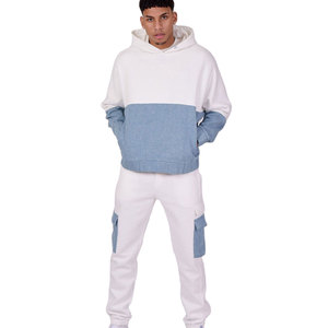 Conjunto de Sudadera con Capucha y Pantalones Deportivos Personalizados para Hombre, Corte Regular, Hombros Caídos, Transpirable, con Paneles, Ecológico, Estilo Urbano - Product Image 2