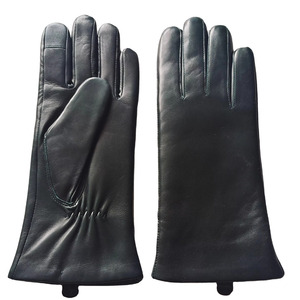 Leather <b>Gloves</b> Wrist Length Plain Style Unlined Winter Daily Use Multiple Colors Available - Product Image 3