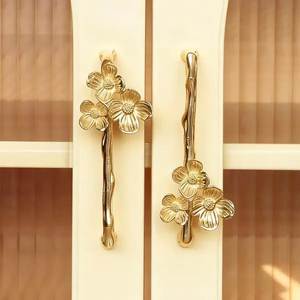 Premium Vintage Brass Cabinet Pull Handle Decorative Flower Wardrobe Door Hardware Wholesale Supplier for Home Hotel Decor Use - Product Image 2