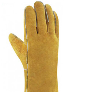 Guantes de soldadura de piel de cabra de grano completo de alta calidad, resistentes al calor, guantes de cuero para soldadura TIG para trabajadores soldadores. - Product Image 4