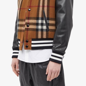 Men's Winter Varsity Jacket Solid Wool Blend Cotton Sleeves <b>Covered</b> <b>Button</b> Closure Turn-down Collar Waterproof Reversible - Product Image 6