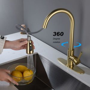 Rubinetto Miscelatore da Cucina in Acciaio Inox 304 Lucidato e Ottone con Doccetta Estraibile - Product Image 2