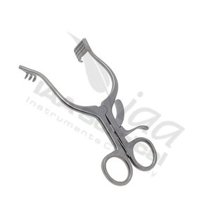 Retracteur Cérébellaire Auto-Retenu Adson en Acier Inoxydable 4x4 à Pointes Aiguisées avec Poignée Anneau et Cliquet, Certifié CE, pour Usage Médical et Chirurgical en Hôpital - Product Image 1