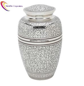 โกศใส่เถ้ากระดูกของผู้ใหญ่ทำจากโลหะอัลลอยด์สำหรับงานศพดีไซน์คลาสสิกสีเงินโรสโกลด์ - Product Image 6