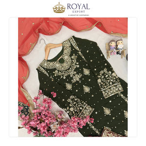 Colección de Trajes Sharara de Alta Calidad, Última Tendencia, Hermosos, de Georgette Sintética con Bordado y Lentejuelas para Bodas - Product Image 2