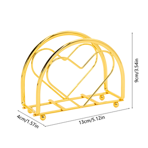 Servilletero de Metal con Diseño de Corazón Dorado, Elegante Organizador de Servilletas para Mesa, Decorativo para Mesa de Comedor, Restaurante, Cocina - Product Image 2