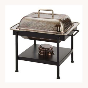 Recipiente para calentar comida tipo buffet con acabado de espejo, metal martillado, nuevo diseño elegante y personalizado, para eventos. - Product Image 5