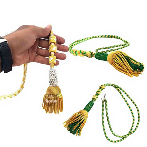 QUICK WAY INDUSTRIES OEM Cinturón Decorativo de Flecos de Hilo Metálico Dorado con Borlas de Cordón - Product Image 2