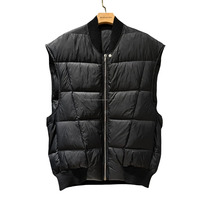 Gilet matelassé Y2K à fermeture éclair, style Rick, avec empiècements, col montant, sans manches, doublure en coton écologique respirante, pour l'hiver, style urbain