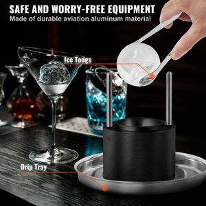 Kit per Sfere di Ghiaccio in Lega di Alluminio Aeronautico da 2,4 Pollici, Creatore di Sfere di Ghiaccio da 60mm, Shaker per Cocktail con Pinze e Vassoio Raccogligocce - Product Image 5