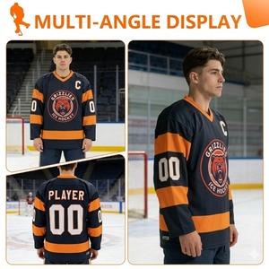 Jersey de Hockey sobre Hielo Bordado para Adultos, Sublimado, Manga Larga, para Práctica, Fabricación de Uniformes de Hockey - Product Image 2