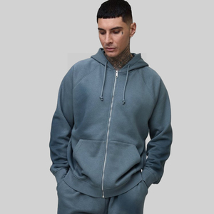Nueva Sudadera con Capucha y Cremallera de 500 g/m² para Otoño 2026, Estampado Digital Tejido, Hombros Caídos, Corte Holgado, Ajuste Regular, para Hombre - Product Image 4