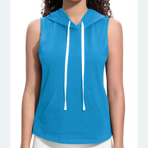 Camiseta sin Mangas con Capucha de Alta Calidad y Logotipo Personalizado, Camiseta con Capucha para Mujer con Diseño Gráfico de Marca Privada y Producto Personalizable - Product Image 1