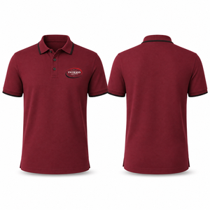 Polo de Manga Corta Rojo para Hombre Terzo, con Logotipo Bordado, Ribete en Contraste, Corte Regular, Estilo Casual - Product Image 1