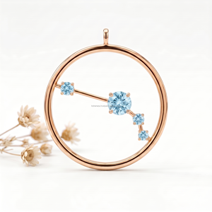 Collier Aries Sans Peur, Pendentifs et Breloques Astrologiques de Haute Qualité, Bijoux en Pierre Synthétique, Collection Bestseller Édition Cadeau - Product Image 1