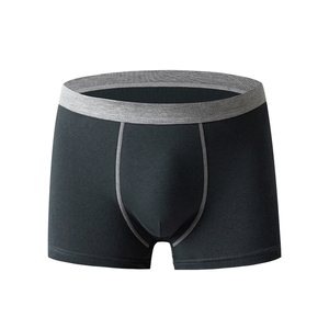 Calzoncillos bóxer de cintura media para hombre, de color sólido, tejidos, transpirables, 100% algodón, antibacterianos, lavables a máquina. - Product Image 3