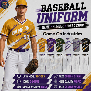 Tenues d'équipe, nouvelle arrivée, manches courtes, respirantes, boutonnées, prix de gros d'usine, ensembles de maillots de baseball personnalisés sublimés - Product Image 5