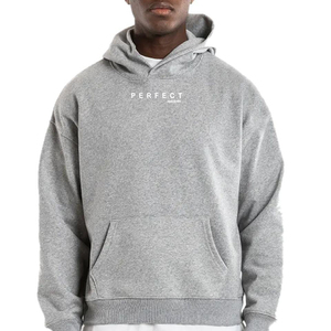 Sudadera con Capucha Extra Grande para Hombre, Beige, Algodón, Felpa Francesa, Informal, Invierno, Ecológica, Estilo Urbano, Diseño con Logotipo Frontal y Bolsillo - Product Image 4