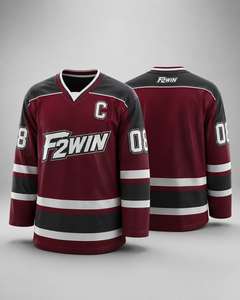 เสื้อฮอกกี้น้ำแข็งผู้ชาย F2WIN คอวี แขนยาว ระบายอากาศได้ดี ผลิตจากผ้าโพลีเอสเตอร์ ซับเหงื่อ แห้งไว ทรงปกติ ราคาประหยัด - Product Image 1