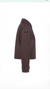 Vintage <b>Burgundy</b> PU <b>Leather</b> Women <b>Jacket</b> Zip Up Coat Turn-Down Collar Long Sleeve Autumn Winter Outerwear - Product Image 5
