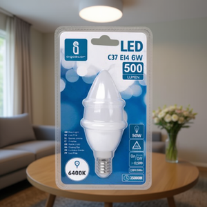 หลอดไฟ LED C37 E14 6W 6400K แสงเดย์ไลท์ 500 ลูเมน อายุการใช้งาน 25000 ชม. - Product Image 3