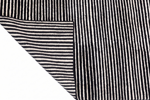 Tapis DECORDEC personnalisé en laine noire ivoire, écologique, antidérapant, tufté à la main, à poils épais, micro-rayé, pour salon moderne - Product Image 6