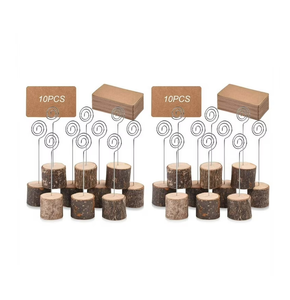 Wood And Metal <b>Place</b> Numbers Card Holder Wooden <b>Table</b> Number Holders <b>Name</b> <b>Place</b> Cards Stand - Product Image 2