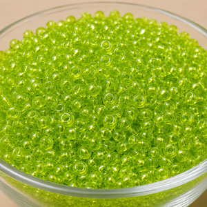Perles de rocaille Jaunty 8'0 Preciosa (verre soufflé) vert citron transparent, lot en vrac, modèle 50220, pour la fabrication de bijoux DIY, artisanat, broderie - Product Image 1