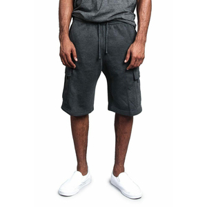 High Quality High Street Gym Quick Dry Cotton Cargo Shorts for Men-Breathable Fleece Comfort Elastic Waistband Long Drawstring - Product Image 1