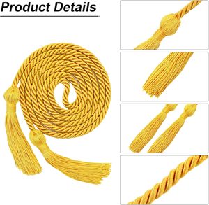 Light Blue Twisted Polyester Drawcord with <b>Tassels</b> for Garment Use Round 3 Strand Cords Simple Style With Cheap Price & OEM - Product Image 4
