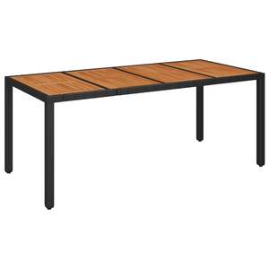 Juego de comedor de jardín de 7 piezas de ratán sintético negro - Product Image 5