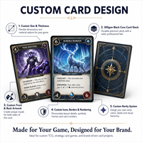 Impression personnalisée de cartes à collectionner TCG 350 g/m², cartes de jeu holographiques, logo OEM, papier artistique avec booster pack et boîte de cartes personnalisée