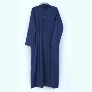 Vente en gros de Jubbah élégantes en coton à manches longues pour hommes et garçons, avec broderie à pompons personnalisée, coupe ample et longue, style Jubba Thobes - Product Image 4