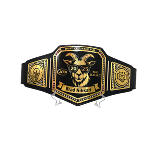 Cinturón de Campeonato PLM 2025 Más Valioso Personalizado Brad Nikkari G.O.A.T. Diseño de Cinturón de Campeonato de Lucha Libre - Product Image 5